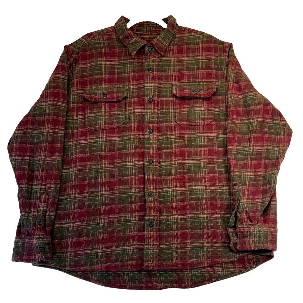 Orvis Big Bear Heavyweight Flannel Shirt Men's 2XL Autumn Plaid